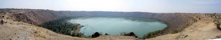 panorama of Lonar impact crater