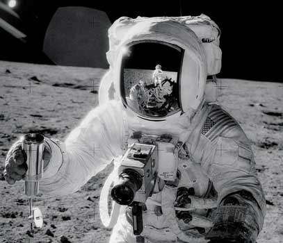 Al Bean, standing on the Moon