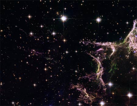 Hubble image of the jet from supernova Cas A