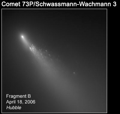Hubble image of disintegrating comet