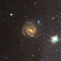 close up of a background galaxy