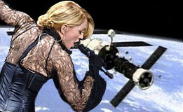 image from the Russian news site Novosti with Madonna in space