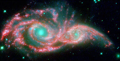 Spitzer image of two colliding galaxies