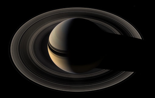 Cassini image of Saturn from above