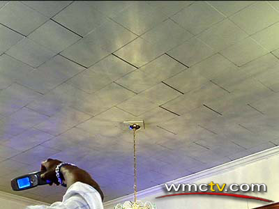 image of a purported face ona ceiling in a church