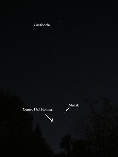 Comet Holmes with Cassiopeia