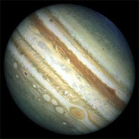 Hubble image of Jupiter showing banding