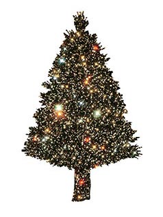 Picture of a Hubble Holiday card using stars as ornaments for a tree