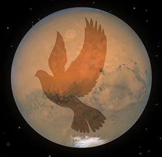 Picture of Hubble Holiday card with Mars