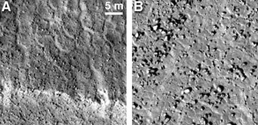 image of boulders on Mars taken by HiRISE