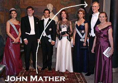 image of John Mather at Nobel ceremony with Swedish nobility