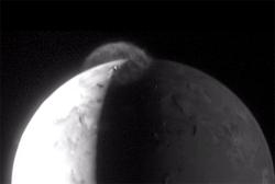 image of Io erupting