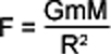 image of formula for gravity