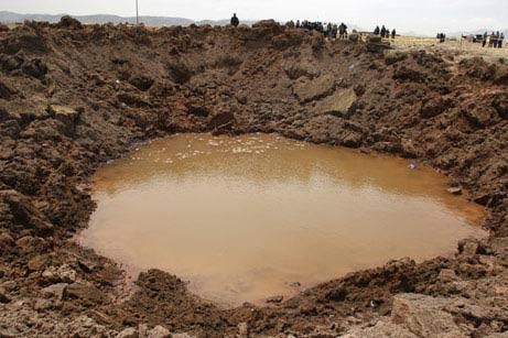 Meteroite crater in Peru. Miguel Carrasco/La Razon/Reuters