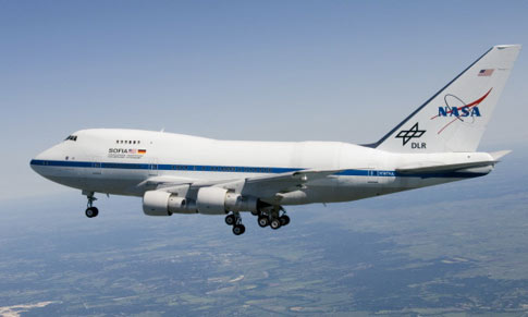 image of the airplane with SOFIA on board