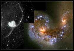 Hubble image of The Antennae, two colliding galaxies