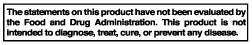 Disclaimer basically saying this product does nothing