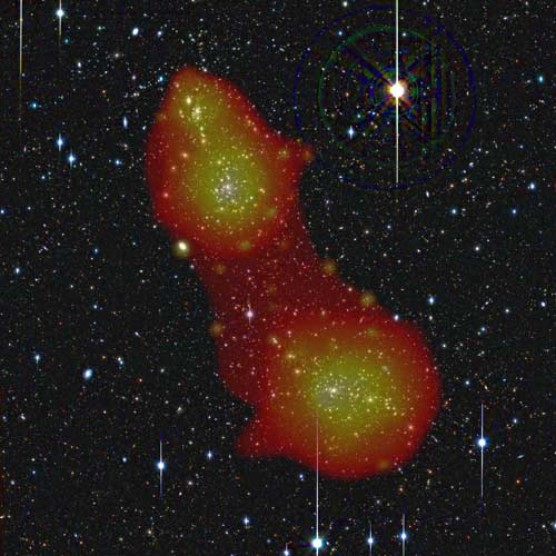 XMM-Newton picture of two galaxy clusters connected by a hot gas bridge